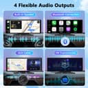 Wireless Car Stereo for Apple CarPlay and Android Auto, 10.26 Inch Touch Screen Car Radio with 4K Dashcam Front and Rear Camera 1080P HD/Bluetooth/FM/AUX/64G TF/Mirror Link/Voice Control/GPS - 6
