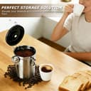 BUCOMTU 1,8 L Boîte à Café Hermétique en Acier Inoxydable avec Cuillère à Mesurer, Boîte à Conservation Hermétique, pour Café en Grains, Café Moulu, Noix, Sucre, Céréales - 3