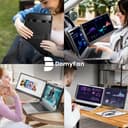 domyfan 14" Laptop Monitor, FHD 1080P IPS Dual Laptop Screen, HDMI/USB-A/Type-C Plug and Play for Windows,Mac,Chrome,Android, Xbox, PS5, Work with 13.3"-17" Laptops - 7