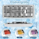 Ice Cube Tray, Stainless Steel, 18 Slots, Ice Cube Tray with Handle, Effortless Removal, Large Metal Ice Cube, Ice Cube Tray for Drinks, Whisky, Gin, Rum - 3
