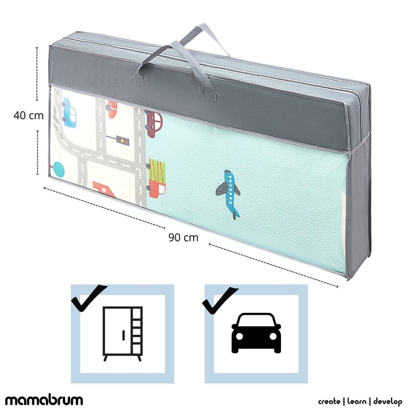 Mamabrum baby play mat 200 x 180 x 1 cm foldable foam mat waterproof portable child safe non-toxic thicker bigger - 6