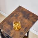 HOOBRO Table d’Appoint en C avec Multiprise (1 AC, 1 USB-A, 1 Type-C) et 1 Tiroir, Table de Chevet, avec 4 roulettes et 4 Pieds Réglables, pour Chambre, Salon, Marron Rustique et Noir EBF79CSF01 - 8