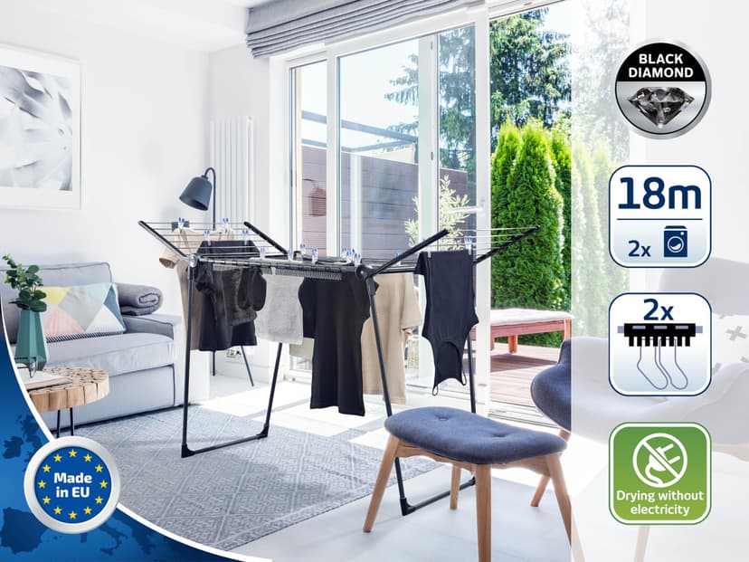 Leifheit Standing Dryer Pegasus 180 Solid Black - 4