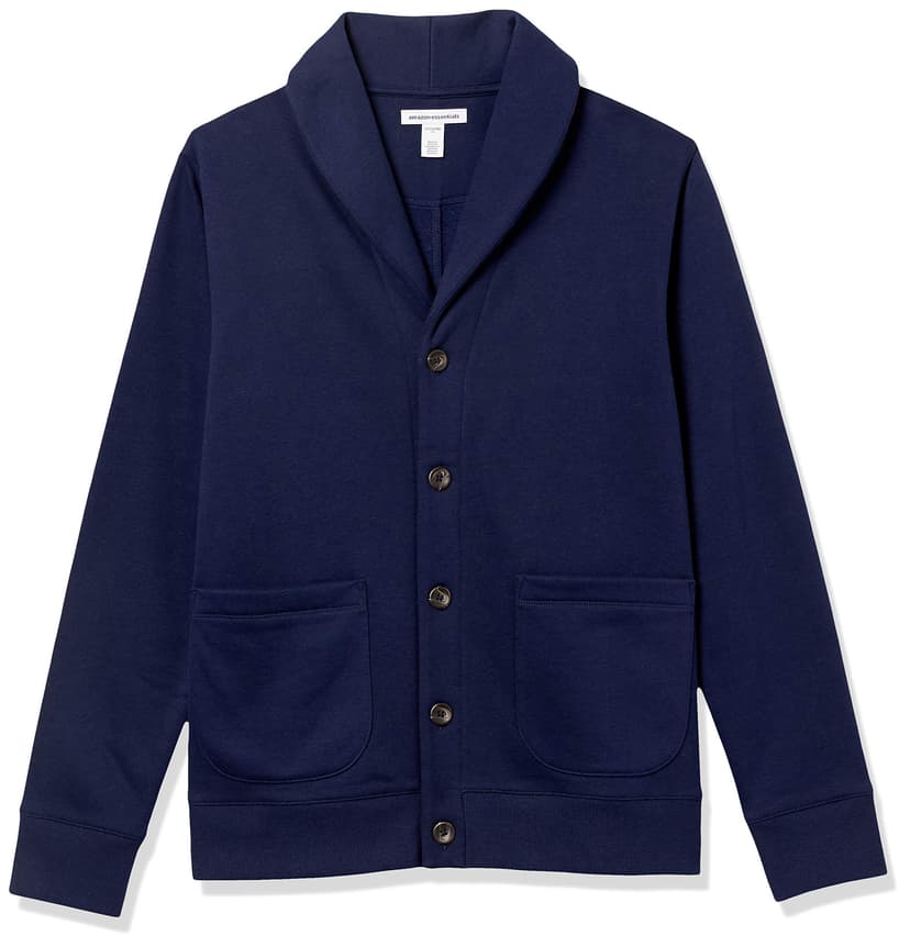 Amazon Essentials Men's Long-Sleeve Fleece Shawl-Collar Cardigan, Navy, XL - 1