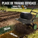 WORKPROX Motobineuse Électrique sans Fil 40V, Largeur 30 cm, Profondeur 20 cm, Batteries 2×4000 mAh, Guidon Pliable, Roues 4 Positions, Compacte et Silencieuse pour Jardin, Potager et Verger - 4
