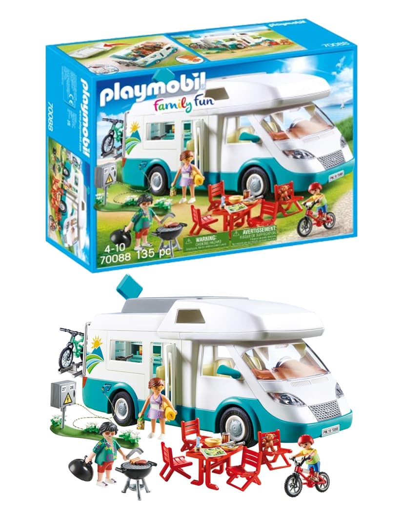 Playmobil 70088 Family Fun Family Camper, outdoor camping toy, fun imaginative role-play, playset suitable for children ages 4+ - 1