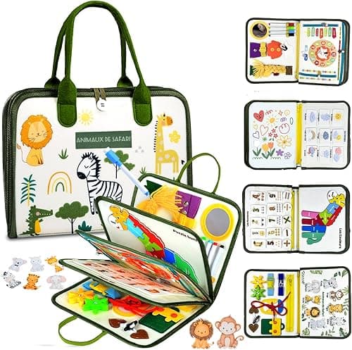 Wooden Toys 1 Year Old,9 IN 1 Toys for 1 year old boys Girls, Safari Montessori toys, 1st birthday gifts, for Boys Girls 1 2 3 Years Old