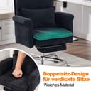 UEV Ergonomic Office Chair with Footrest up to 226 kg, Folding Armrests, Thick Seat Padding, Adjustable Headrest, Desk Chair for Tailor Seat, Computer Chair, Swivel Chair, Home Office, Black - 7