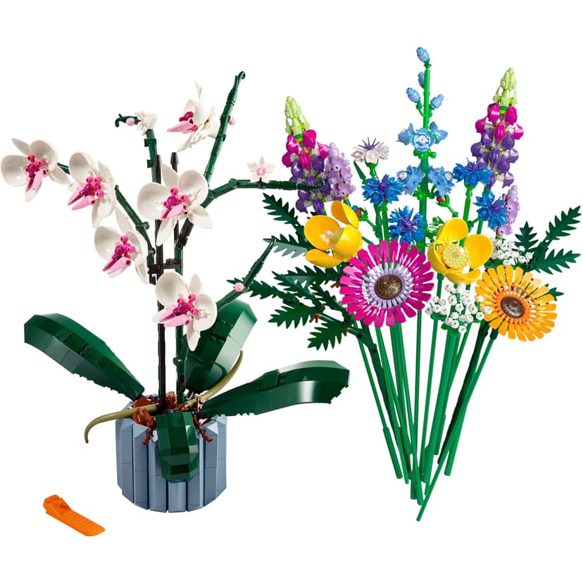 LEGO Icons Botanicals Bundle: Includes Wildflower Bouquet (10313) and Orchid (10311), Botanical Collection Sets with Artificial Flowers and Plants, Crafts for Adults, Home Decor Gift for Her or Him - 2