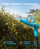 SEESII Telescopic Hedge Trimmer Battery 20 Inches, Lightweight 3.9 kg for Elderly and Women, 4.4 m Reach, 600 W Motor with 2 x 4.0Ah Batteries, Adjustable Head 135°, Electric Hedge Trimmer for High - 5