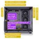 MUSETEX Y6 PC Case Pre-Installation 7 Infinity Mirror PWM ARGB Fan, ATX Mid Tower Computer Case, Gaming PC Case with Type-C, 270° Full View Tempered Glass, Black - 5