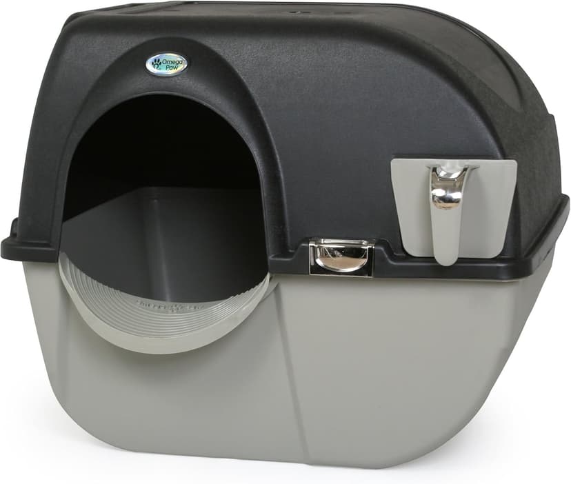 Omega Paw Elite Self Cleaning Roll 'n Clean Litter Box, Midnight Black, Large (EL-RA20-1) - 1