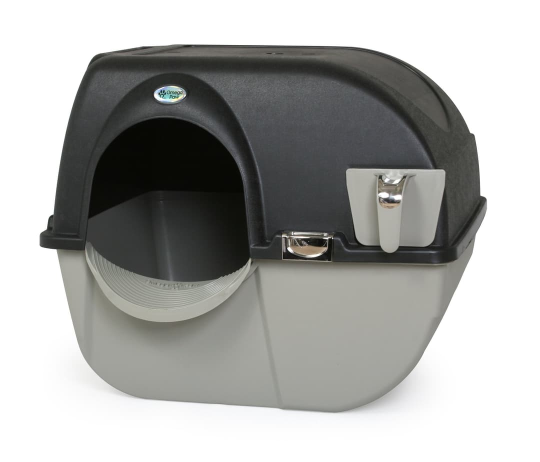 Omega Paw Elite Self Cleaning Roll 'n Clean Litter Box, Midnight Black, Large (EL-RA20-1)