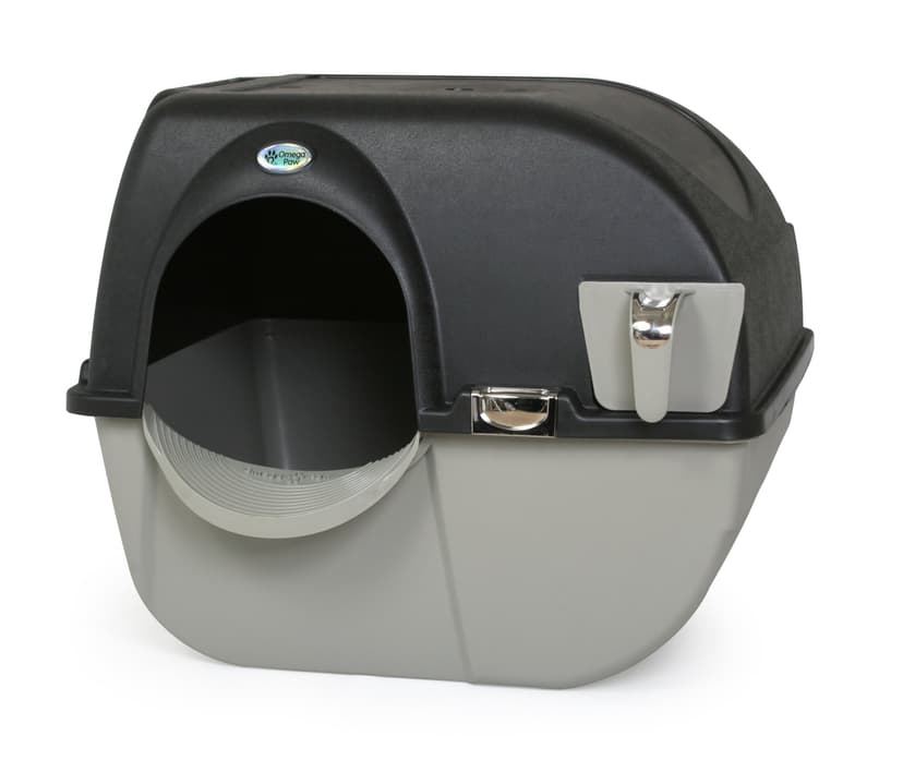 Omega Paw Elite Self Cleaning Roll 'n Clean Litter Box, Midnight Black, Large (EL-RA20-1) - 1