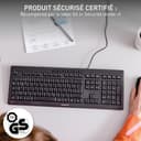 CHERRY STREAM KEYBOARD, Wired Keyboard, Belgian Layout (AZERTY), Whisper-Quiet Keystrokes, Unique Typing Experience, Flat Design, Black - 6