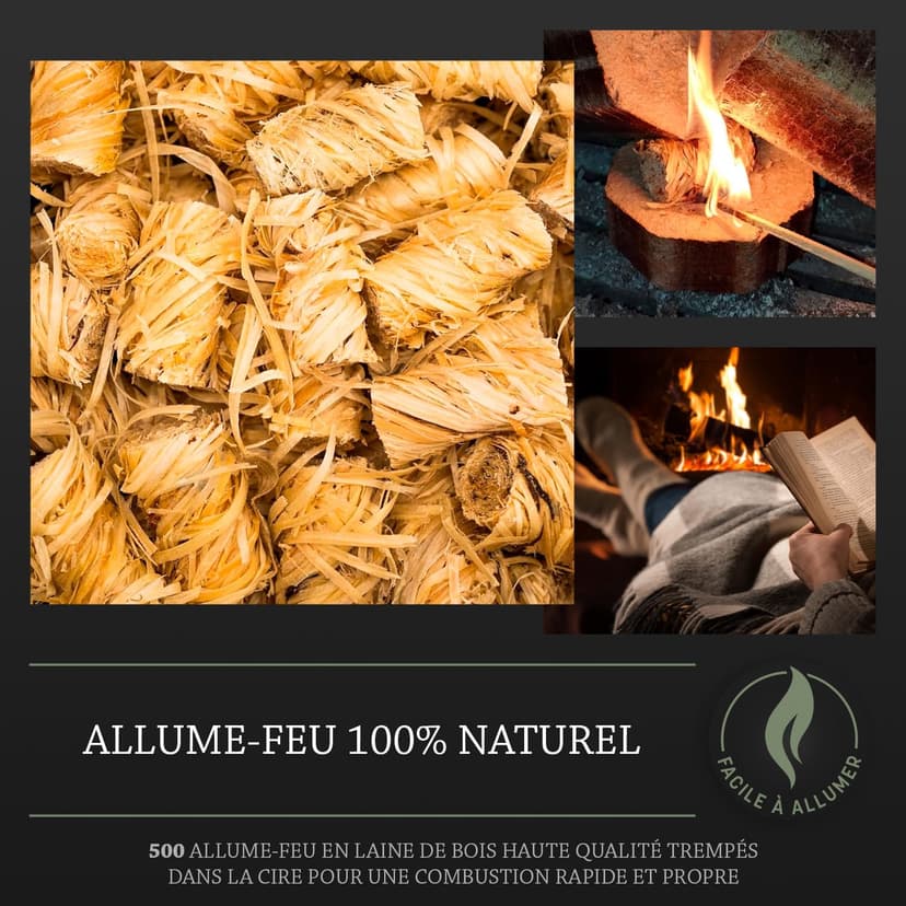 Log Barn Allume-feu Naturel - Boîte de 500, Allume-feu pour Barbecue, Poêles à Bois, Fours à Pizza, Foyers Ouverts, Cheminées - Bois de Chauffage Écologique de Log Barn - 2