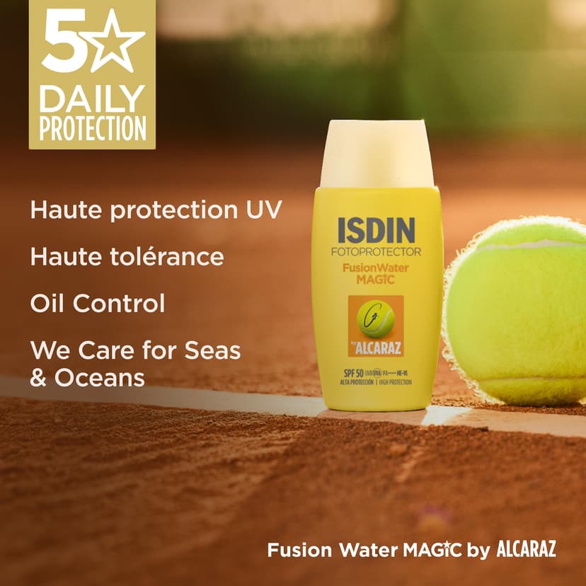 ISDIN Fotoprotector Fusion Water MAGIC by Alcaraz Facial Sunscreen with Ultralight Texture and Watery External Phase with Refreshing Effect, 50 ml - 6
