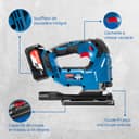 Dong Cheng Scie Sauteuse Sans Fil 18V Sans Balais, Scie Sabre Pendulaire course de 26 mm, 6 Vitesses, Coupe Biseau 0-45°, Double LED & Souffleur - Avec Batterie 4Ah, 6 Lames, Chargeur et Caisse Pro - 8