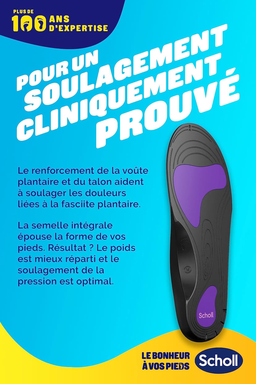 Scholl in-Balance Orthopaedic Insole for Plantar Fasciitis – Clinically Proven – 1 Pair – Size M – 40-42 - 3