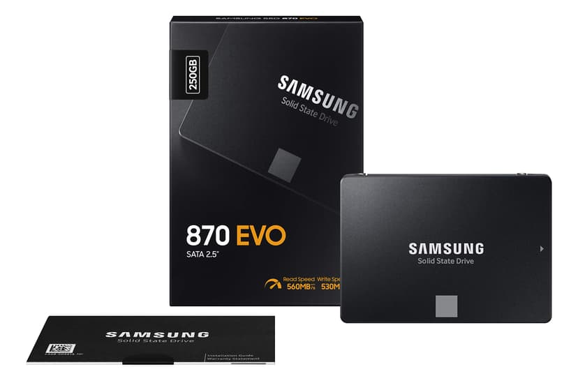Samsung SSD 870 EVO, 250 GB, Form Factor 2.5 Inch, Intelligent Turbo Write, Magician 6 Software - 7
