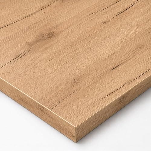 POKAR Table Top 140x80 cm | Desk Top 25 mm Thick | Perfect for Height Adjustable Standing Desk or Dining Table DIY | Durable Laminated Table Top | Made in Europe | Gold Craft Oak
