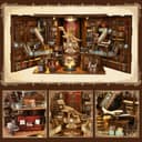 MiniCity Book Nook Kit - DIY Maison de poupée Miniature - Kit Booknook - Puzzle 3D en Bois - Serre-Livres - Décoration avec lumière LED - pour Adolescents et Adultes (Beyond Library Max) - 3