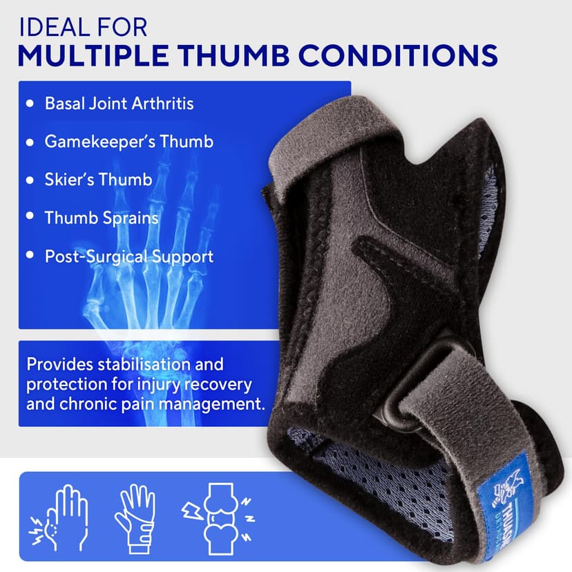 THUASNE Ligaflex Rhizo - Thumb Arthritis Support Splint - Spica Support for Trigger Thumb, Thumb Injuries - CE Medical Device (Size: 1, Right) - 5