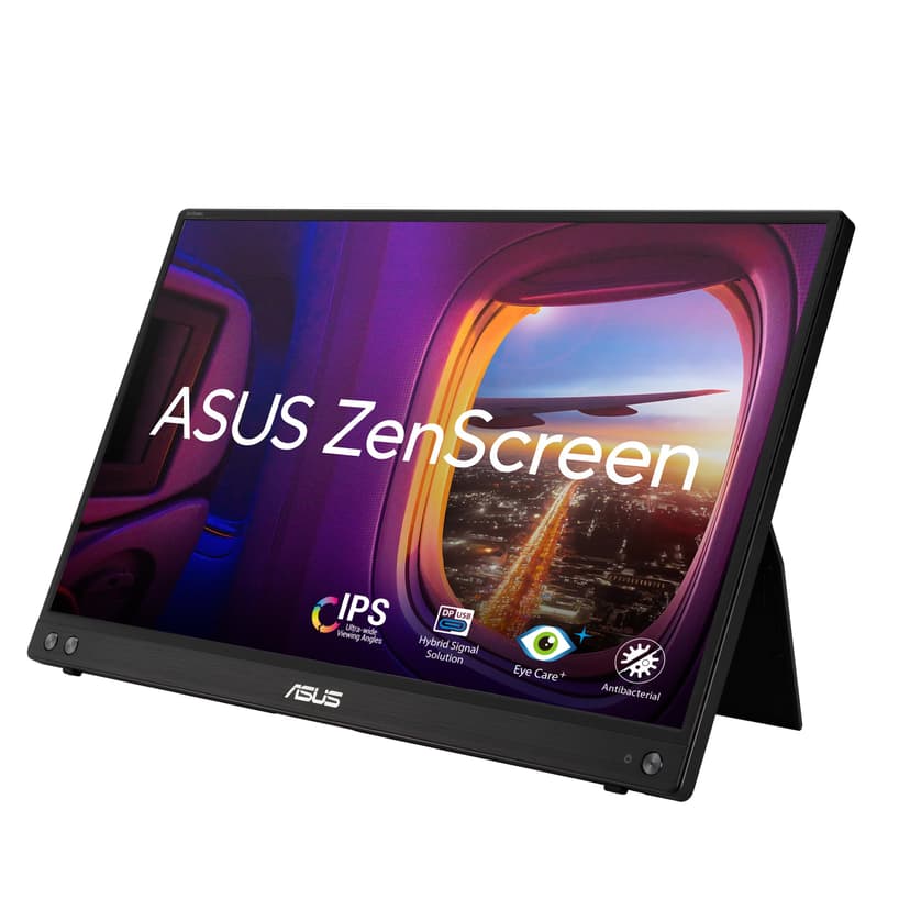 ASUS ZenScreen MB16ACV Portable USB Monitor- 15.6 inch Full HD, IPS, Hybrid Signal Solution, USB Type-C, Flicker Free, Blue Light Filter, Anti-glare surface, Antibacterial treatment - 1