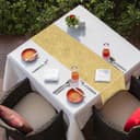 SWAWIS Chemin de Table Or Anniversaire 30cmx20M Non-tissé Réutilisable Doré pour Mariages, Communions, Baptêmes et Célébrations - 8