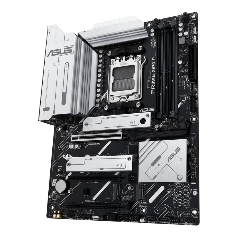 ASUS PRIME X870-P AMD ATX motherboard, 14-2-1(80A) power stages, PCIe 5.0 x16 slot with full support for next-gen graphics cards, four M.2 slots, DDR5 slots, PCIe Slot Q-Release - 5
