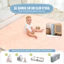 Tapis D'éveil Bébé Pliable Epais Réversible 150x180x1cm - tapis De Jeu Pour Enfant Bebe - tapis De Sol XXL En Mousse - Tapis De Motricité Favorisant Le Développement Sensoriel - Cadeau Naissance Bébé - 3