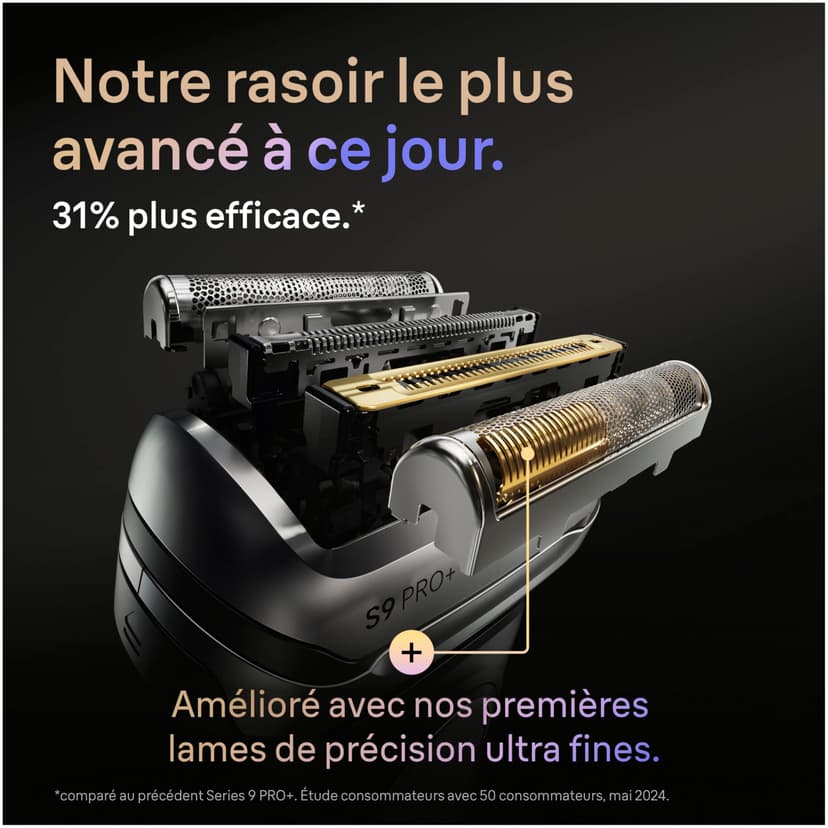 Braun Tête De Rasoir Electrique Homme Series 9 PRO + 96M Noire, ORIGINALE, Remplacement De La Grille Pour Un Rasage De Près, Lames Ultra Fines, Elément De Rechange OFFICIEL - 4