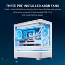 ASUS Prime AP202 ARGB Coque mATX Blanche avec Verre incurvé entièrement trempé, Prend en Charge Les Cartes Graphiques jusqu'à 420 mm de Long, radiateurs de 360 mm de Long, Rail Facile à détacher - 7