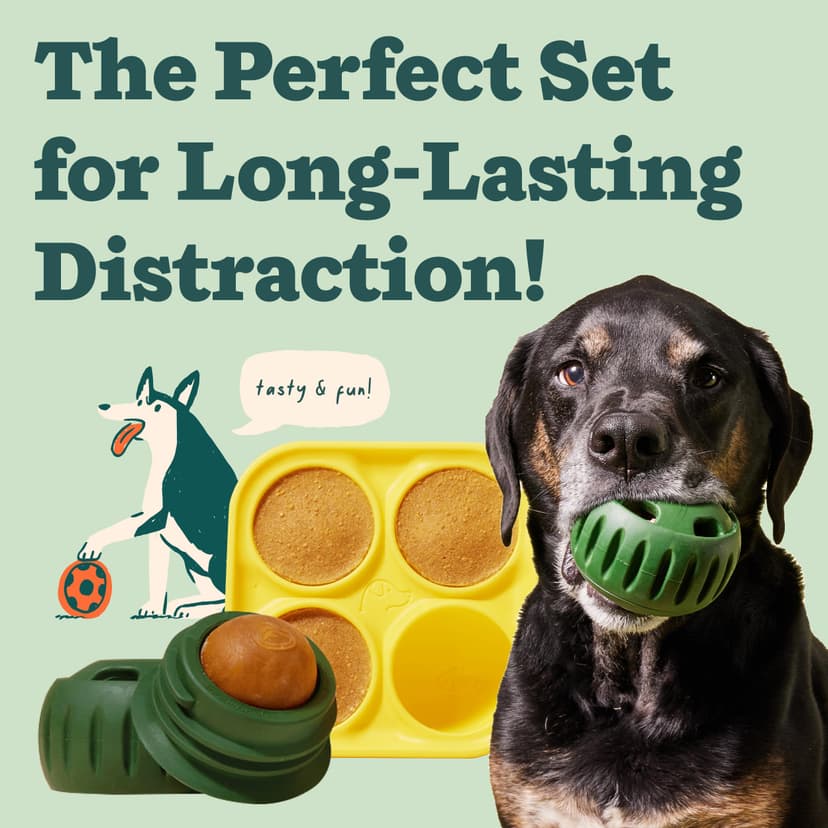 WOOF Pupsicle and Treat Tray - Long-Lasting Fillable Treat Toy and Silicone Molds for Dogs - Reusable, Dishwasher Safe - For Large Dogs 25-75 lbs - 2