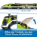 LEGO City Le Train de Voyageurs Express - Jouet Train Télécommandé avec Phares Fonctionnels, 2 Wagons, 24 Rails & 6 Minifigurines - Idée de Cadeau pour Garçon ou Fille dès 7 Ans 60337 - 4