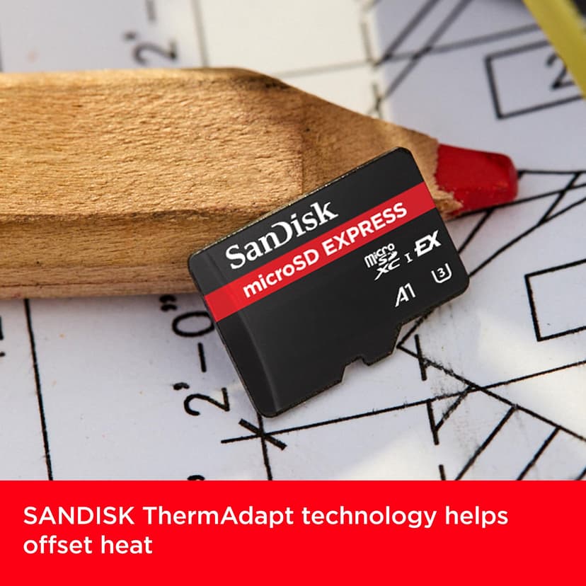 SanDisk microSD Express Card, 512GB mSD card, Read speeds up to 880 MB/s, Write Speeds up to 650MB/s, Sustained Write 220MB/s, SanDisk QuickFlow Technology, ThermAdapt, UHS-I, U3, C10 - 6