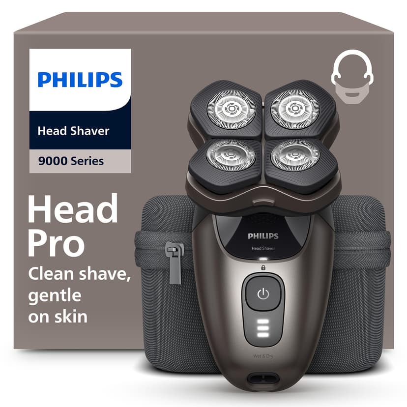 Philips Head Shaver Pro 9000 Series - Rasoir pour la tête d'hommes et femmes, tête flexible 360°, lames ComfortCut, rasage efficace tout en douceur pour la peau, idéal en cadeau, modèle HS9980/15 - 1