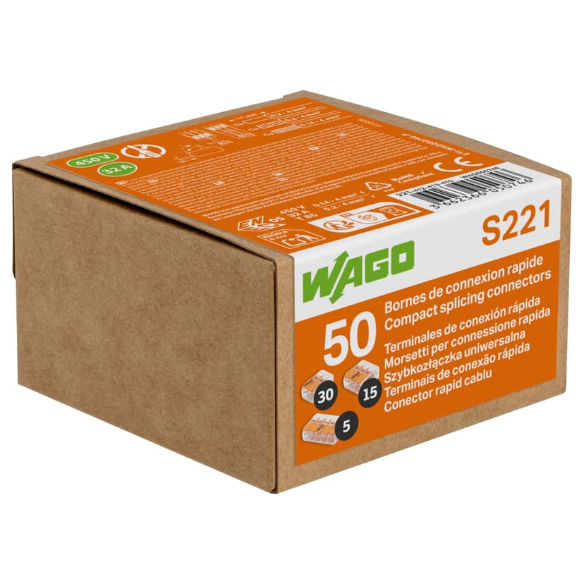 WAGO Variegated Box 50 Terminals - 30 x 2, 15 x 3, and 5 x 5 Inputs - 1