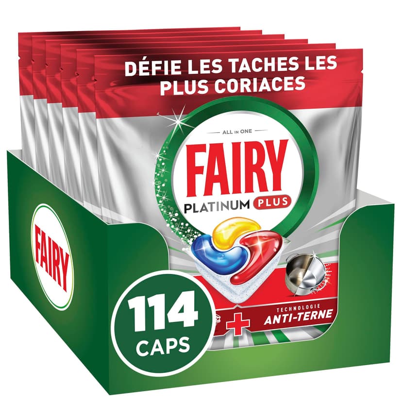 Fairy Platinum+ Complete Dishwasher Tablets 114ct, Dishwasher Tablets Bulk - 1