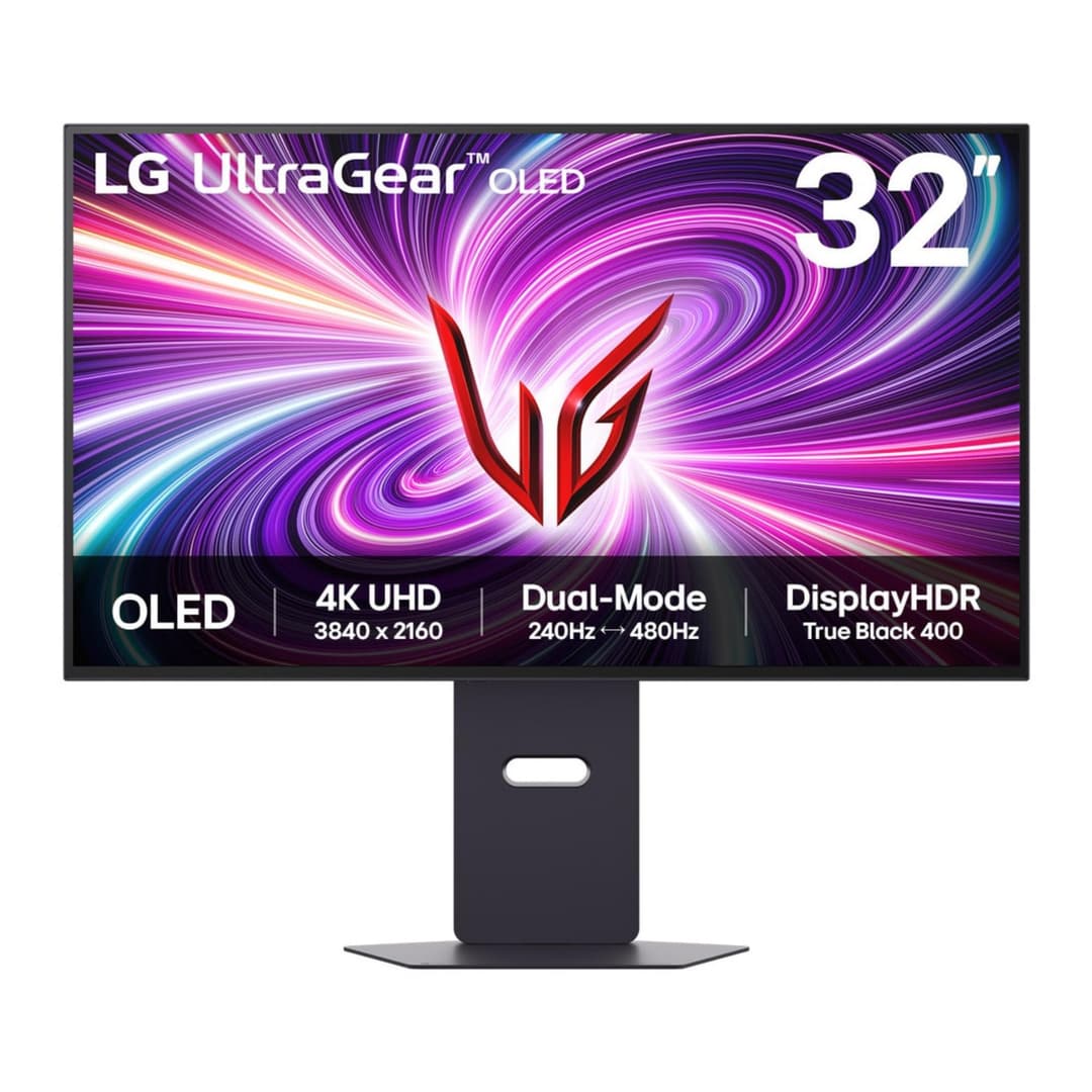 LG Ultragear™ OLED 32GS95UV-B 32 inch Gaming Screen – UHD 4K (3840 x 2160) resolution OLED screen, 0.03 ms GtG 240Hz, DisplayHDR™ TrueBlack400, DCI-P3 98.5%, AMD FreeSync Premium Pro, NVIDIA G-Sync