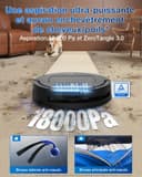 ECOVACS DEEBOT T80 OMNI Robot Vacuum Cleaner, 18,000 Pa, Instant Automatic Cleaning OZMO ROLLER, ZeroTangle 3.0, Wash in Hot Water 40-75°C, Hot Air Dry, Black - 3