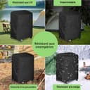 Newbob Bache de Protection pour Barbecue, 80x66x110cm Universelle Housse Barbecue Exterieur Housse Plancha, 420D Oxford Imperméable Coupe-Vent Anti-UV Couverture de Grill - 3