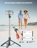 71" Phone Tripod & Selfie Stick, All in One Extendable Cell Phone Tripod with Wireless Remote, Travel Tripods Stand for iPhone 360° Rotation Compatible with iPhone Android, Camera - 6
