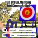 Axe Throwing Game Set with Metal Steel Frame, Includes 8 Axes and 8 Darts, Foldable Target for Outdoor and Indoor Fun, Perfect for Family and Friends Gatherings - 5