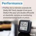 Shelly H&T Gen3 Noir - Capteur de température et d'humidité connecté, Thermomètre & Hygromètre intérieur/extérieur Wi-Fi, Écran eink, Horloge digitale, App iOS & Android - 4