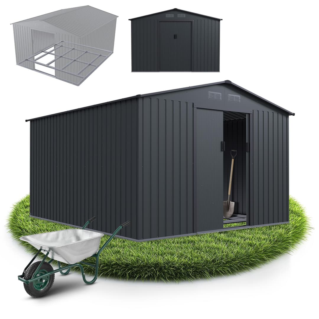 Juskys abri métallique XXL – Gris foncé, résistant aux in…