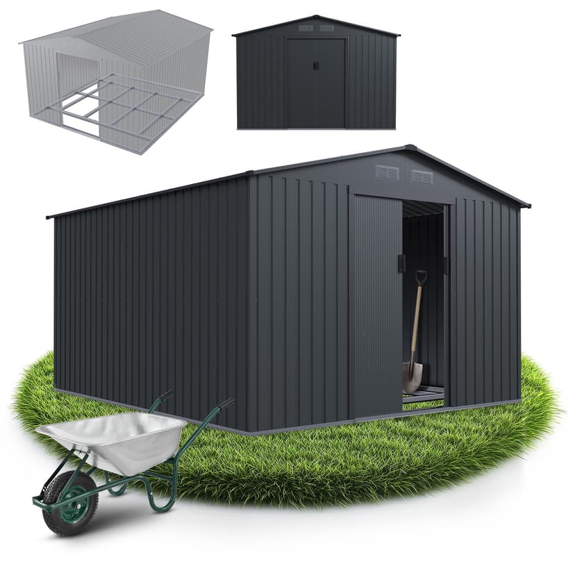 Juskys abri métallique XXL – Gris foncé, résistant aux in… - 1