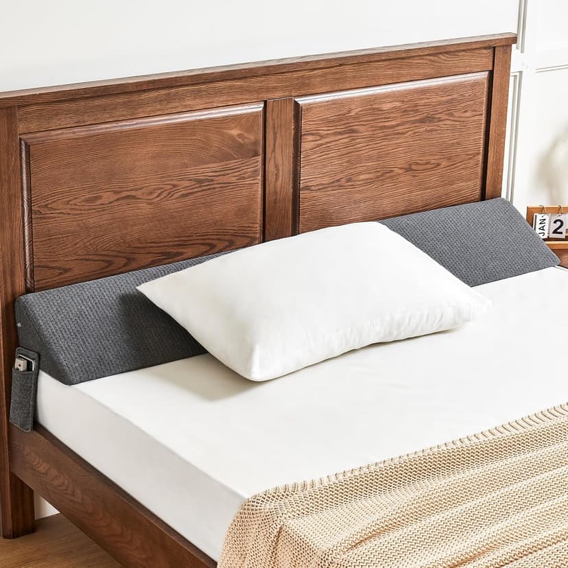 Dorifine Bed Wedge Pillow for Headboard Gap Filler King(76"x6"x10") Mattress Gap Filler(0-8") Bed Wedge for Headboards Gaps Between Your Headboard and Mattress,Headboards Pillow,Grey - 1