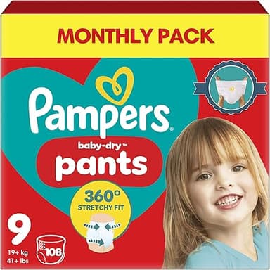 Pampers Baby-Dry Lot de 108 couches Taille 9 19 kg et plu…