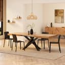 Mobili Fiver, Tavolo Allungabile Emma 160(240) x90 cm, Rovere Rustico con Gambe Incrociate Nere, per 6-10 persone, Tavolo Cucina, Soggiorno, Made in Italy - 8